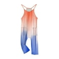 thumbnail image 5 of JTSRKL Jumpsuits for Kids Teen Girls Cute Summer Tie Dye Gradient Print Sleeveless Spaghetti Strappy Rompers Loose Fit Casual Long Romper Overalls with Pockets Blue 9-10 Years, 5 of 9