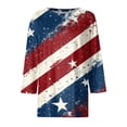 thumbnail image 5 of 250th Anniversary USA Shirts Women 3/4 Sleeve Tshirts Loose American Flag Print Tops 4th of July Celebration Party Pullover Independence Day Patriotic Crew Neck 1776-2026 Blouses White M, 5 of 5