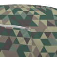 thumbnail image 3 of Khaki Pouf Cover with Zipper, Triangular Contemporary Art with Camouflage Influences Repetitive Pattern Protection, Soft Decorative Fabric Unstuffed Case, 30" W X 17.3" L, Multicolor, by Ambesonne, 3 of 5
