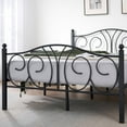 thumbnail image 3 of VECELO Queen Metal Bed Frame with High Headboard and Footboard, Heavy Duty Slat Support/Mattress Foundation Platform Bed, Black, 3 of 8