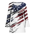 thumbnail image 5 of Kvture 4th of July Tops for Women Henley V Neck Button 3/4 Sleeve Blouse Independence Day Patriotic T Shirts Summer A White Tees XL, 5 of 5