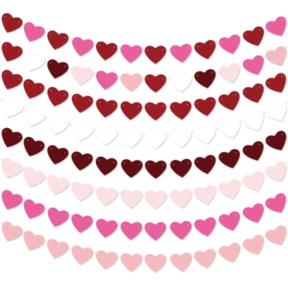 Valentines Day Decorations, Felt Heart Garland Banner DIY - Valentines Day Banner Decorations - Anniversary, Engagement, Wedding Party Decoration Ornaments