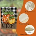 thumbnail image 3 of Welcome Fall Pumpkin Decorative Garden Flag, Autumn Buffalo Plaid Check Farmhouse Seasonal Yard Outside Decorations, Thanksgiving Polka Dots Outdoor Small Home Decor Double Sided 12 x 18, 3 of 6