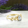 thumbnail image 7 of Gem Stone King 18K Yellow Gold Plated Silver 1.71 Ct Oval White Zirconia Greek Olive Vine Branch Engagement Ring, 7 of 7
