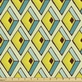 thumbnail image 1 of Geometric Fabric by the Yard, Rhombus Tribal Inspired, Decorative Upholstery Fabric for Sofas and Home Accents, Yellow Seafoam Cream by Ambesonne, 1 of 5