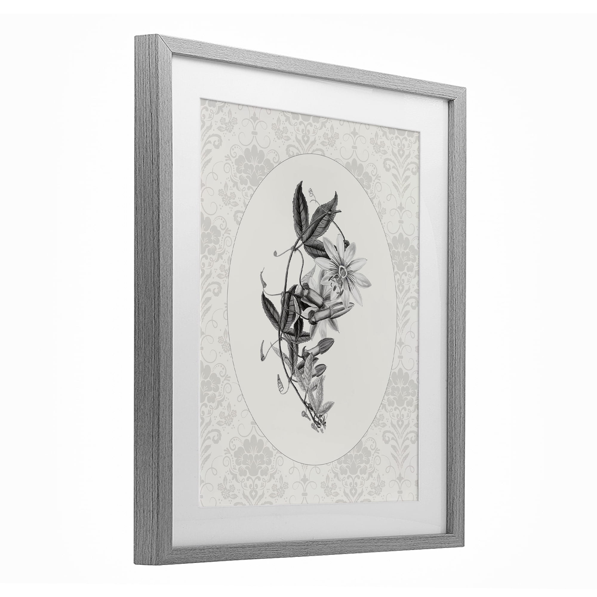 Stupell Industries Vintage Botanical & Lace Gray Framed Print Under Glass, design by CAD Designs