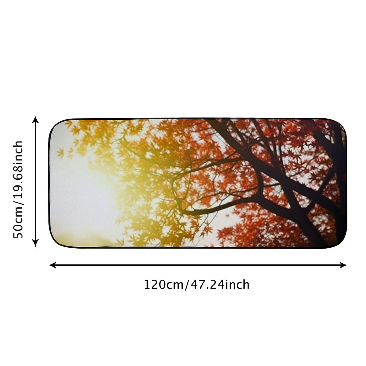 Qinduosi Decorative Door Mat, Door Mat with Non-Slip Rubber Backing, Easy Cleaning, Traps Dirt, for Entry, Patio, Garage- Leaf Tree Plant Nature Autumn Sky Blur 19.68*47.24 in