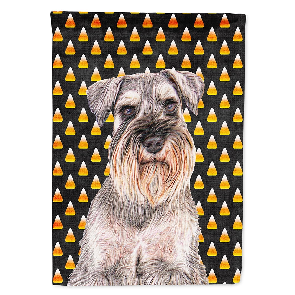 Candy Corn Halloween Schnauzer Flag Canvas House Size