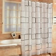 thumbnail image 3 of Bathroom Shower Curtains Waterproof Bath Curtain PEVA Modern Geometric Plaid Pattern Farmhouse Household Decoration Translucent, 3 of 7