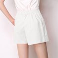 thumbnail image 4 of Lenpel Women's Summer Shorts Trendy Dressy Casual High Waisted Pleated Wide Leg Shorts Comfy Lounge Shorts with Pockets, 4 of 4