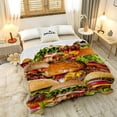 thumbnail image 2 of Yibo Hamburger Fleece Flannel Gift Blanket Realistic Interesting Food Blanket Lightweight Soft Cute Cozy Blanket for Bed Couch Travel Outdoor for Teens, 2 of 8