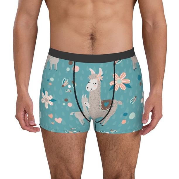 Fotbe Teal Mama Llama Calzoncillos Tipo Boxer con Bolsa de Soporte Total para Hombre, X-Temp Fresco, Transpirable y de Secado Rápido-XX-Large
