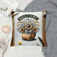 thumbnail image 2 of Orinice Pumpkin Throw Pillow Covers Welcome Style Decorative Pillow Covers Linen Vintage Yellow Sunflower Pillow Cases Autumn Fall Farmhouse Cushion Covers  for Home Sofa Pillowcase  White, 2 of 5