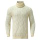 thumbnail image 2 of Gibobby Suéter para hombre Suéter clásico de gran tamaño para hombre, de manga larga, cuello redondo, suéter de punto, para la calle(Beige,Grande), 2 of 5