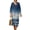 Tie-dye Blue, variant on Xixirimido Aztec Tribe Geometric Print Women Linen Dresses 3/4 Sleeve V Neck Loose Dress for Women Casual A-Line Midi Beach Dress for Spring Summer 4XL