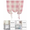 thumbnail image 6 of Pink Farmhouse Tie Up Curtains for Window, Thermal Insulated Balloon Shade Adjustable Rod Pocket Curtains Valance Panels for Kitchen Bathroom Cafe 42 x 63 Buffalo Plaid Check Lattice Geometric, 6 of 6