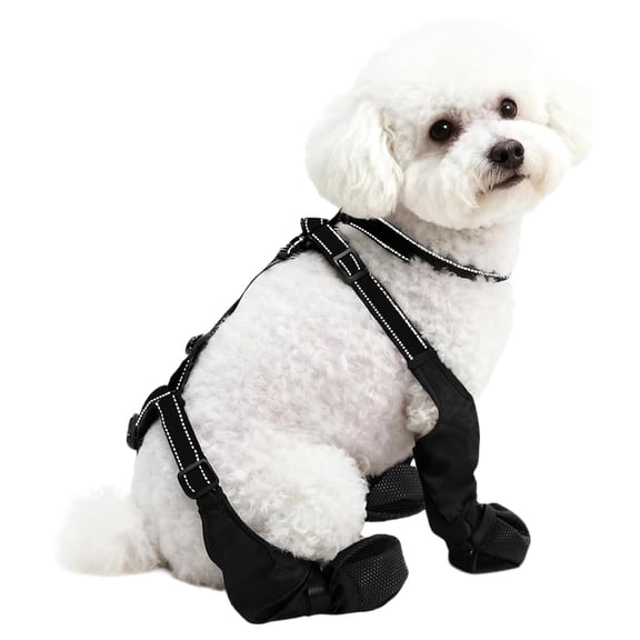 Adjustable Dog Boot Reflective Waterproof Nonslip Paws Protectors Dog Shoes leggings for Hiking and Walking Safety