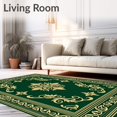 thumbnail image 2 of ODIKA 5' x 7' Machine Washable Non-Slip Area Rug, Baroque Scroll High Traffic Rug, Green, 576130, 2 of 7