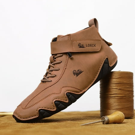 

XDDST Ankle Boots for Women Ankle-High Flat Men Shoes Soft Sole Casual Shoes Fashionable Outdoor High Top Comfortable Casual Shoes Brown