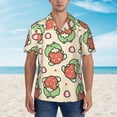 thumbnail image 6 of Picia Frog Hold Strawberry Gentle Cotton Regular Fit Short Sleeve Casual Hawaiian Shirt for Men-Medium, 6 of 9