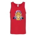 thumbnail image 2 of Lion Throne King Crown Animal Lover Mens Graphic Tank Top, Red, X-Large, 2 of 3