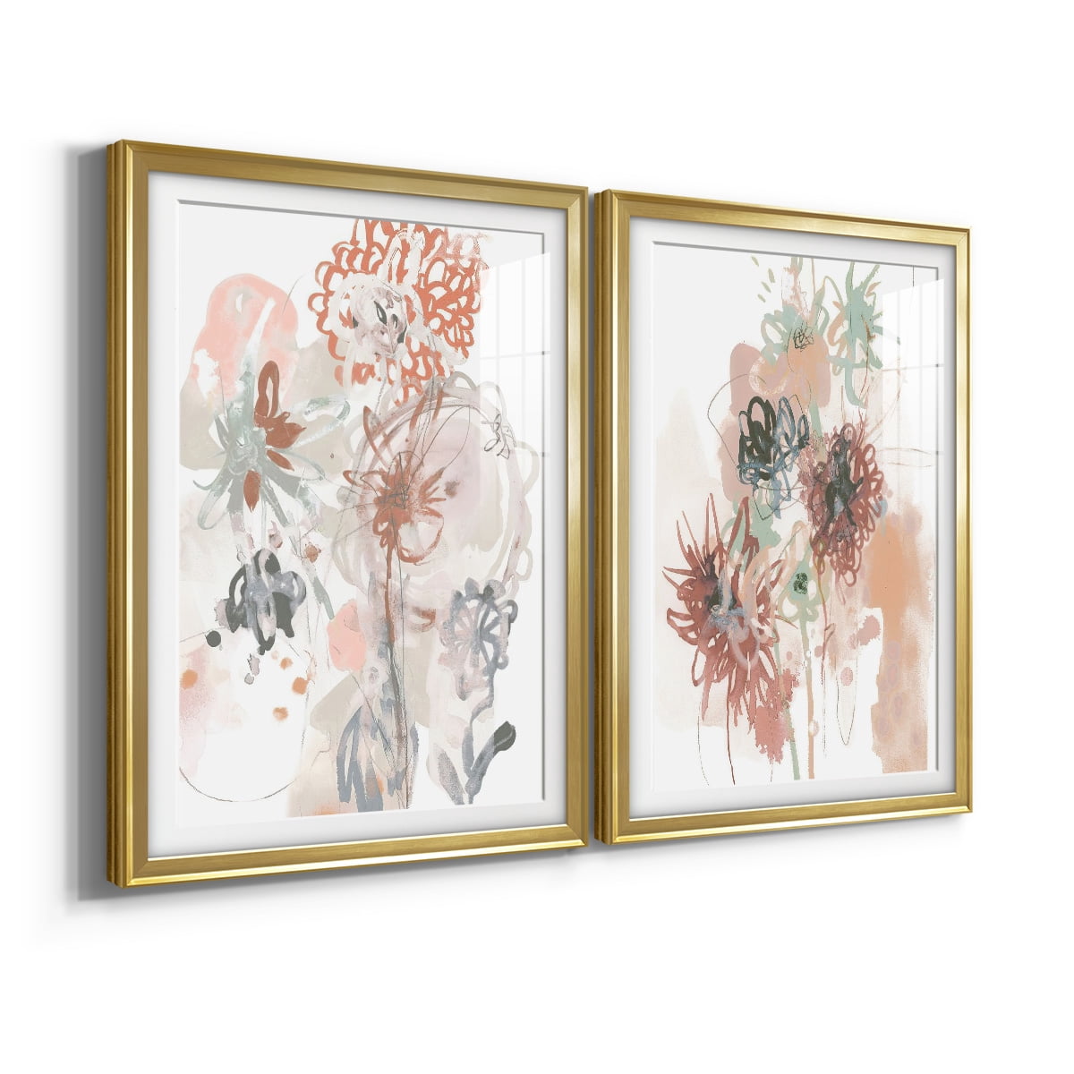 Wexford Home Petal Drift III Premium Framed Print, 18.5" x 24.5" - Ready to Hang, Gold (Set of 2)