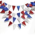 thumbnail image 3 of Red Blue Silver/White National Day Patriotic Triangle Flag, 3 of 5