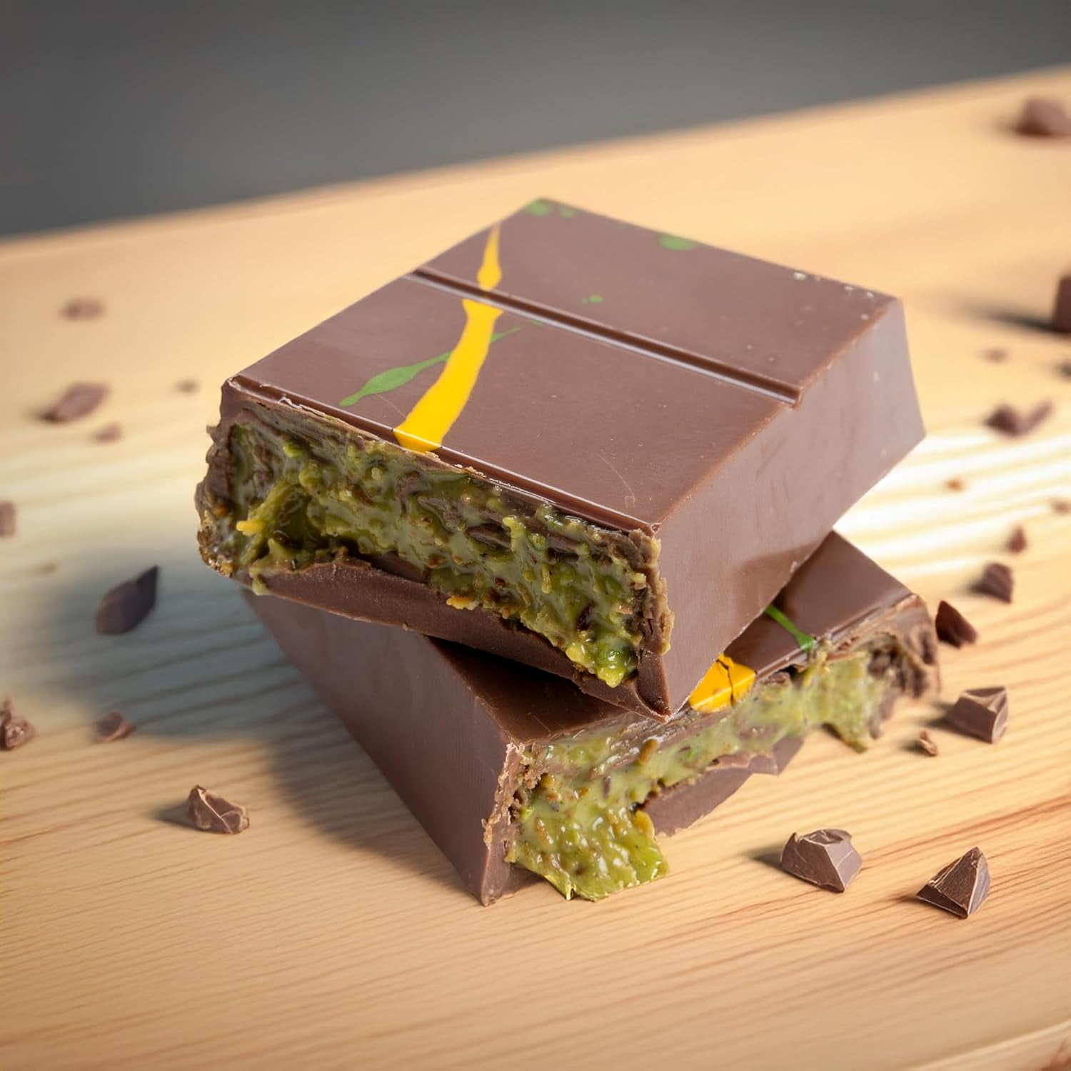 UniqBite 2 PACK Dubai Chocolate Bar, Handmade Luxury Milk Chocolate with Pistachio Cream and Kataifi, Total 7 Oz (200g)