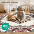 thumbnail image 4 of ODIKA 8'x10' Washable Area Rug Cherries Vintage Door Cherry Blossoms Decorative Botanical Motif for King Size Bedroom Under Bed, Master Suite, Non-Shedding, Easy Care, 4 of 7