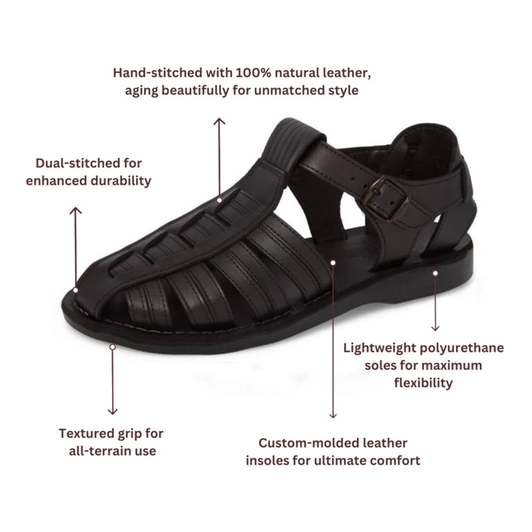 Jerusalem Sandals Barak - Mens Black - Walmart.com display picture 3