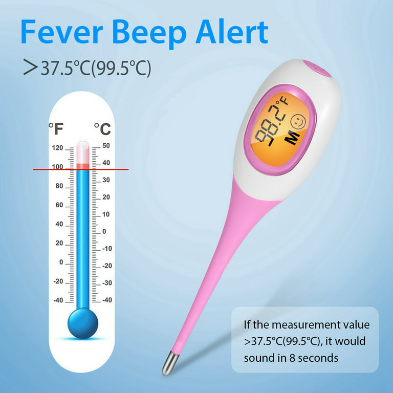  SOLUSTRE Fixed Probe Clip Pink Thermometer Temperature