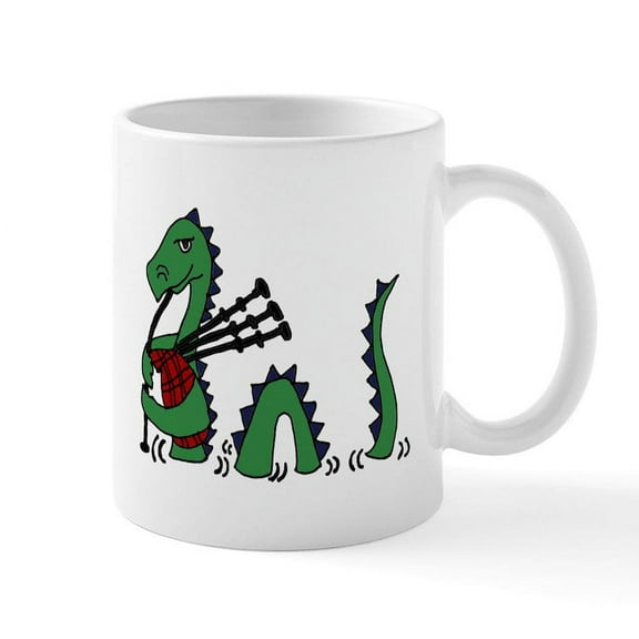 CafePress - Loch Ness Monster Bagpipes Mugs - 11 oz Ceramic Mug - Novelty Coffee Tea Cup