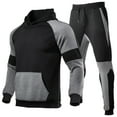 thumbnail image 2 of MLQIDK Men's Big and Tall Workout Gym 2 Piece Set Athletic Track Suits Fleece Hoodie and Sweatpants Casual Tracksuits Winter Jogging Sweat Suits Lounge Outfit Black 2XL, 2 of 3