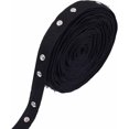 thumbnail image 1 of Cinta de botones a presión de 10 yardas, para coser, con botones a presión, cierre de cremallera, repuesto de cinta de algodón lambdoide con botones metálicos para coser, bricolaje, color negro., 1 of 7