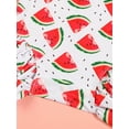 thumbnail image 7 of Suealasg Baby Girls One Piece Swimsuit 3M 6M 12M 18M 24M Long Sleeve Watermelon Stripe Print Rash Guard Swimwear Infant Summer Bathing Suit Beachwear, 7 of 7
