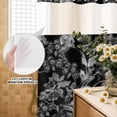 thumbnail image 3 of No Hook Shower Curtain, Black and White Floral Shower Curtains for Bathroom with See Through Top Window, Modern Oil Painting Abstract Art Waterproof & Washable Bath Curtain 60"x72", 3 of 9