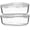 White, variant on PETGLE 4 PC 1860ml / 63 Oz / 8 Cups Large Glass Food Storage Containers with Lids - Glass Meal Prep Containers for Roasting & Storing Leftover, Lunch Container with Lids, Microwave & Oven Safe