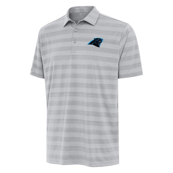 Men's Antigua Gray Carolina Panthers  Tunnel Polo