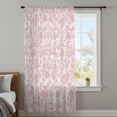 thumbnail image 4 of Farmhouse Pink Sheer Curtains 63 Inches Long, Vintage Flower Leaf Botanical Plant Light Filering Curtains, Breathable Simi Curtain Privacy Drapes for Living Room Bedroom Lightweight Window Treatment, 4 of 9
