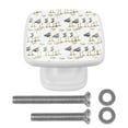 thumbnail image 1 of 4 Pieces Set Drawer Pulls Handle Square Wardrobe Cabinet Knobs with Stainless Steel Screws Furniture Kitchen Decor, 1 of 5
