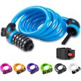 thumbnail image 1 of Bike Lock with 5-Digit Code, 1.2M/4ft Bicycle Lock Combination Cable Lock Lightweight & Security Bike Chain Lock for Bicycle, Mountain Bike, Scooter（Blue）, 1 of 5
