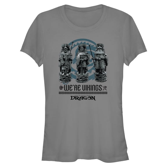 Juniors How to Train Your Dragon We Are Vikings Statues T Shirt