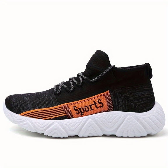 Men's Large Size Casual Shoes Slip-On Knitted Running Sneakers,