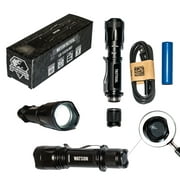 Watson Tactical LED Flashlight With True 800 Lumen Light Output CREE LED, 5 Modes, Zoomable, USB Rechargable, Weather Resistant, Battery Included