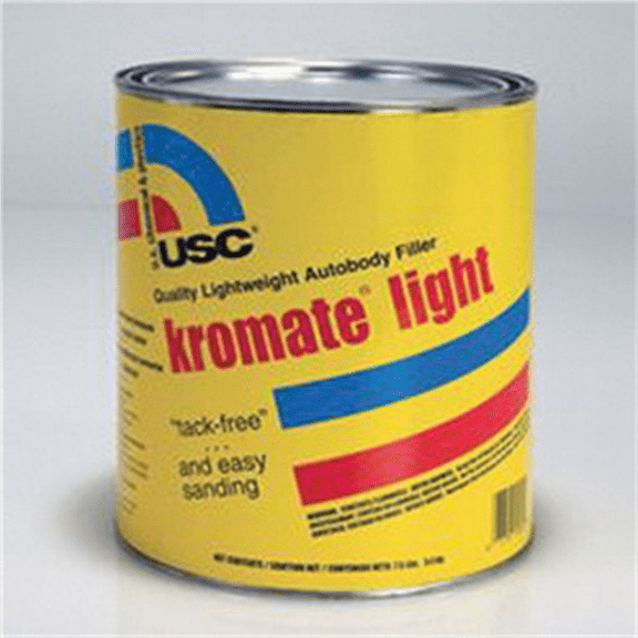 US Chemical Kromate 12050 Lightweight Autobody Filler, 1 gal, Yellow, Liquid