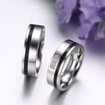 thumbnail image 3 of Titanium steel with three zircon couple rings, 3 of 12