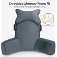 thumbnail image 2 of Large Memory Foam Reading Pillow, Lumbar Back Rest Pillow with Remove Neck Pillow and Support Arm for Bed Sitting, Couch, Floor Backrest Reading & Relaxing, 2 of 8