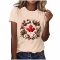 thumbnail image 2 of NuoCaiYun Summer T Shirts for Women Cute Blouses Casual Short Sleeve Maple Leaf Print Graphic Tee Tops, 2 of 5