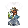 thumbnail image 5 of YHAJDS Women's Basic T-shirts Short Sleeve Horse Print Round Neck Top Summer Sport Everyday T-shirt, 5 of 5