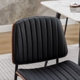 thumbnail image 5 of AFO Dining Chairs Set of 2 Mid Century Modern Retro Faux Leather Chair Bentwood Seat Metal Legs Adjustable Feet Kitchen Dining Room, Black, 5 of 7